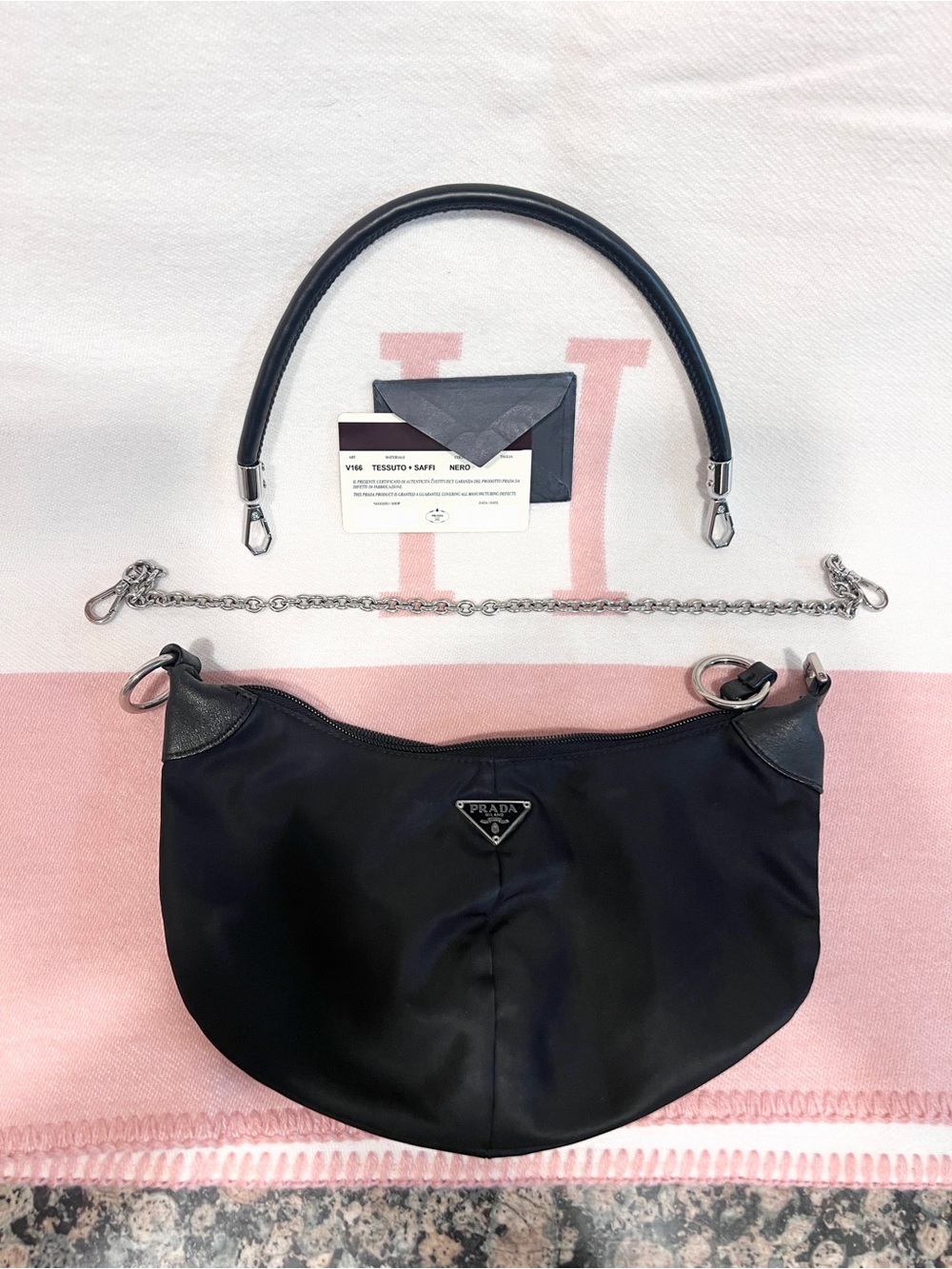 Prada⭐️🌟Black Nylon Shoulder Hobo with Silver Hardware! - Picture 12 of 16